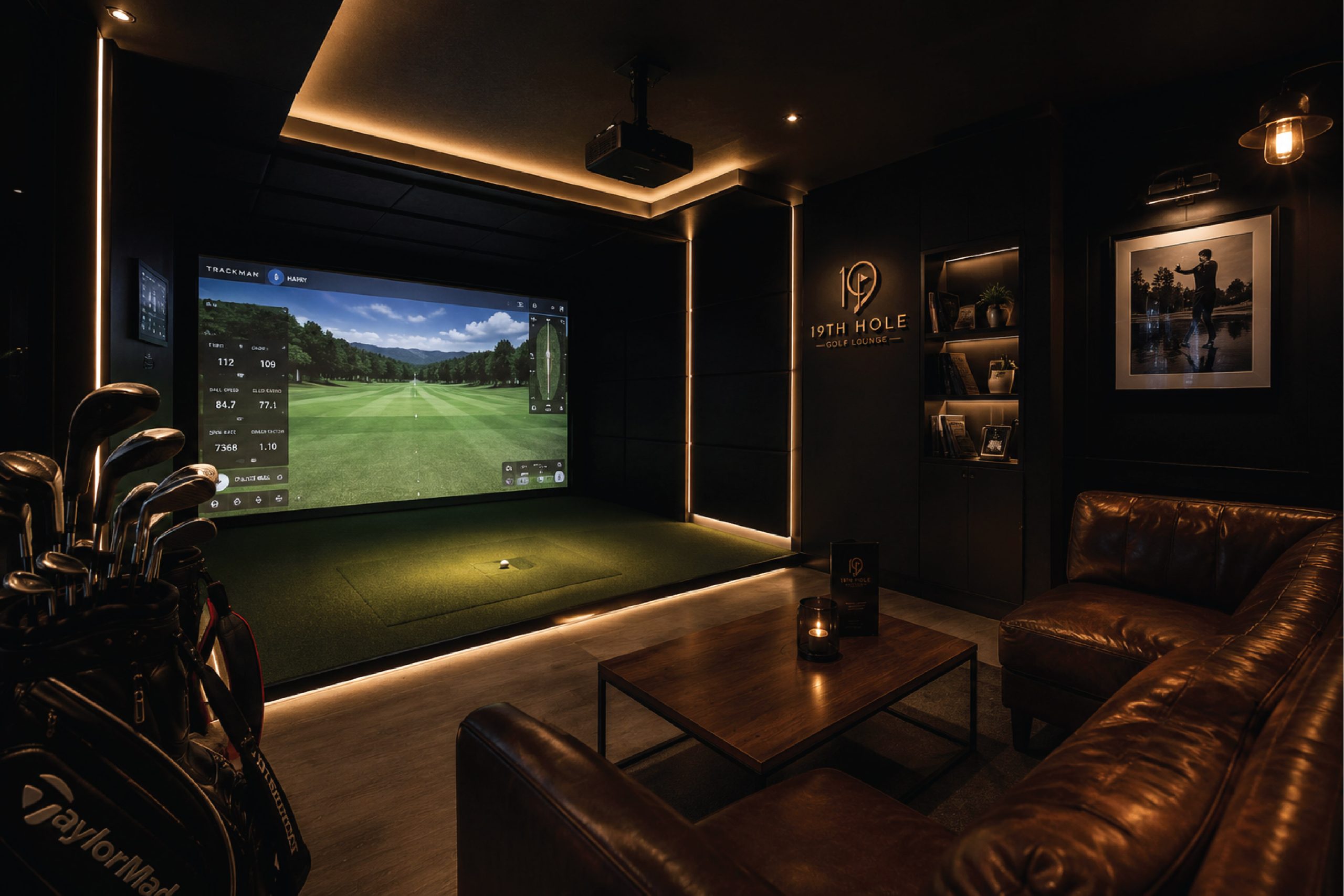 HOME 19th hole golf simulator